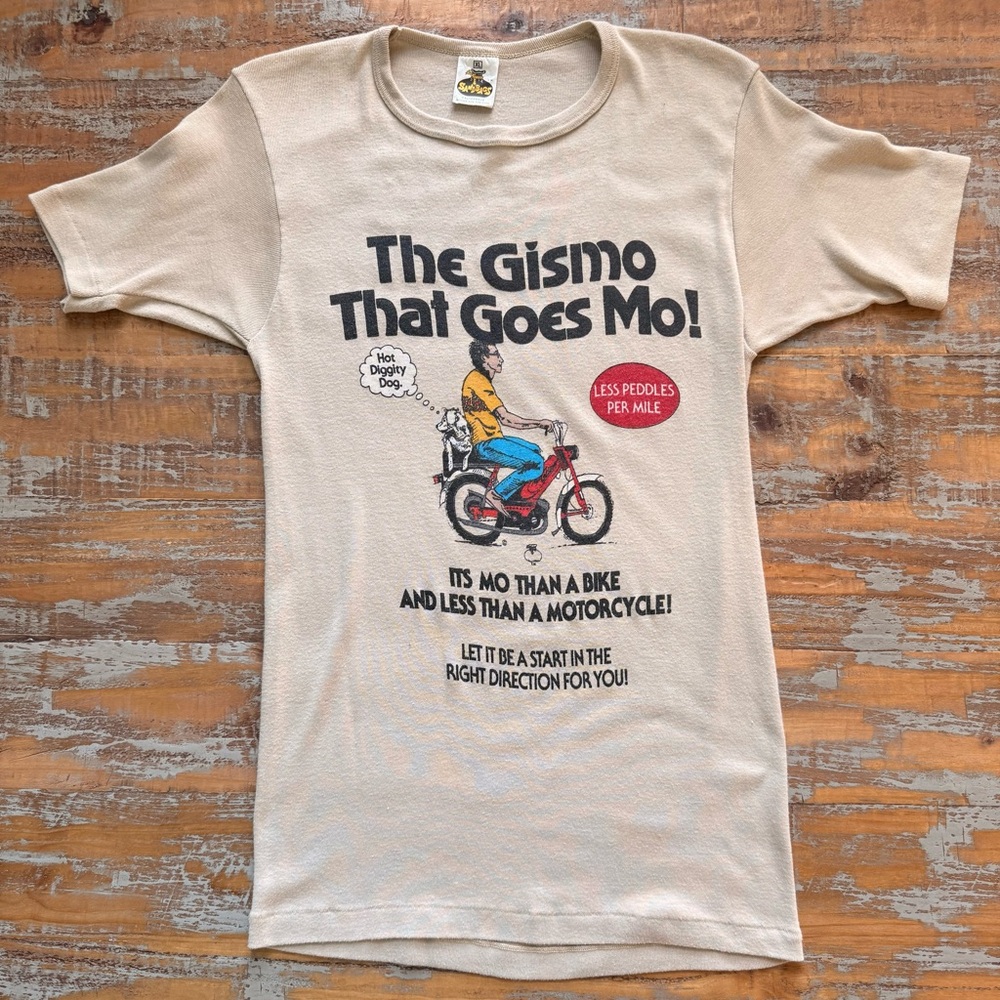 Vintage 60/70’s The Gismo that Goes moped shirt